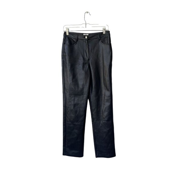 Aritzia Pants Size 4 Wilfred The Melina Pant Black Faux Leather Straight Grunge - Picture 4 of 12